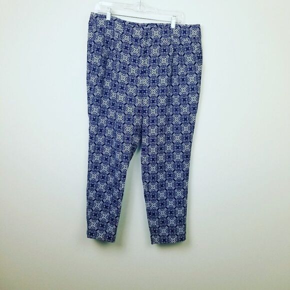J.Crew Tile Medallion Print Pants. Blue. 12#021 - Picture 1 of 9